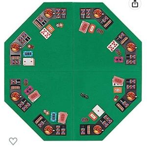 VIVOHOME 48 Inch Foldable 8-Player Texas Poker Card Tabletop Layout Portable